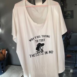 Ava & Viv 4X white Beth Dutton shirt